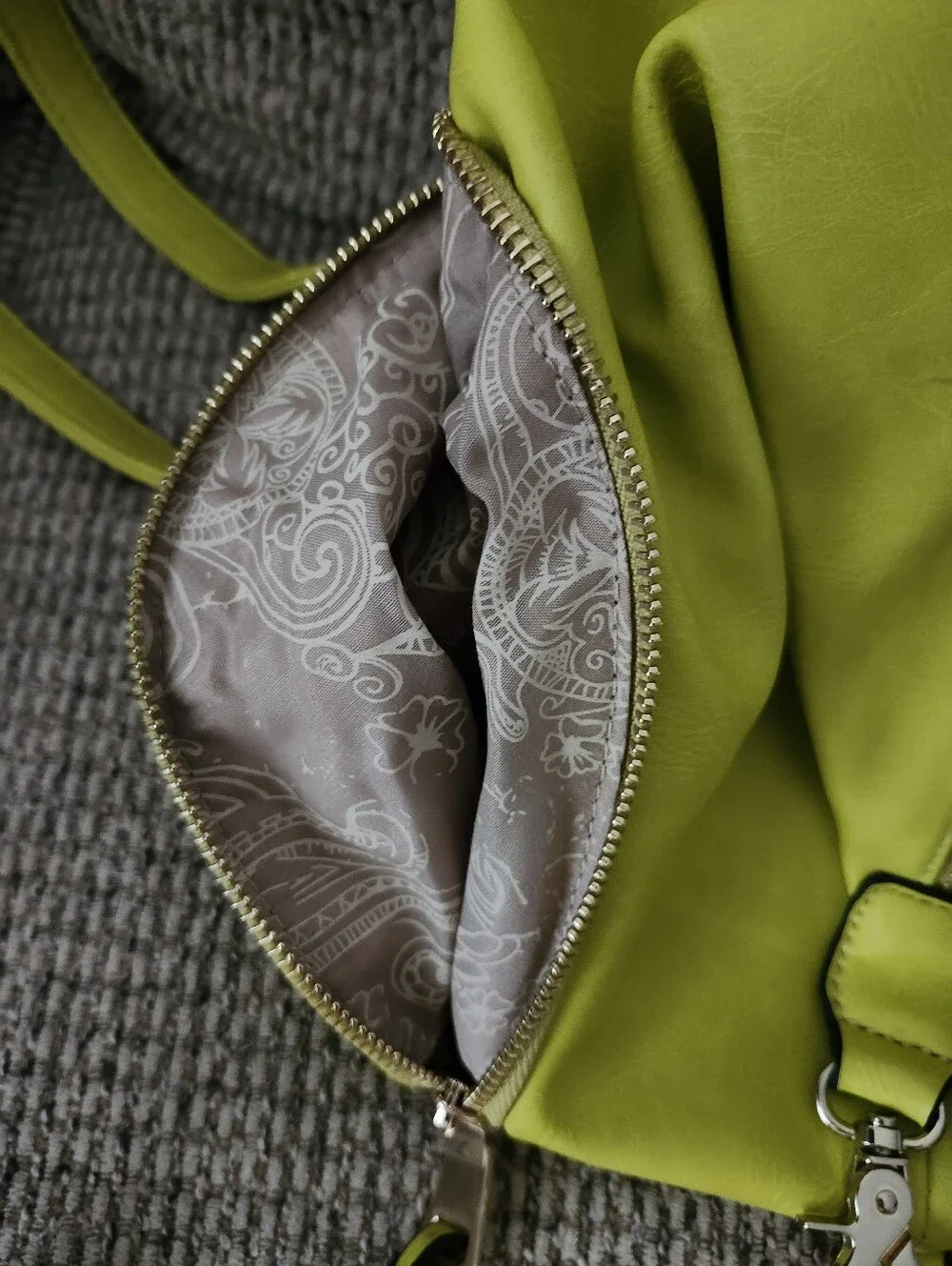 Lime Green Women’s Convertible Backpack Purse Faux Leather